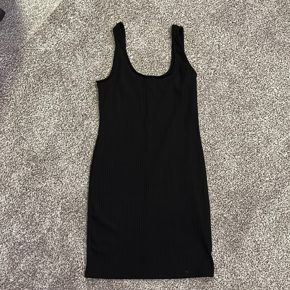 Plain black tight dress
